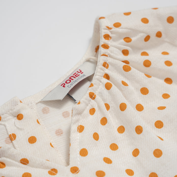 Poney Girls Frills Blouse with Dot Prints