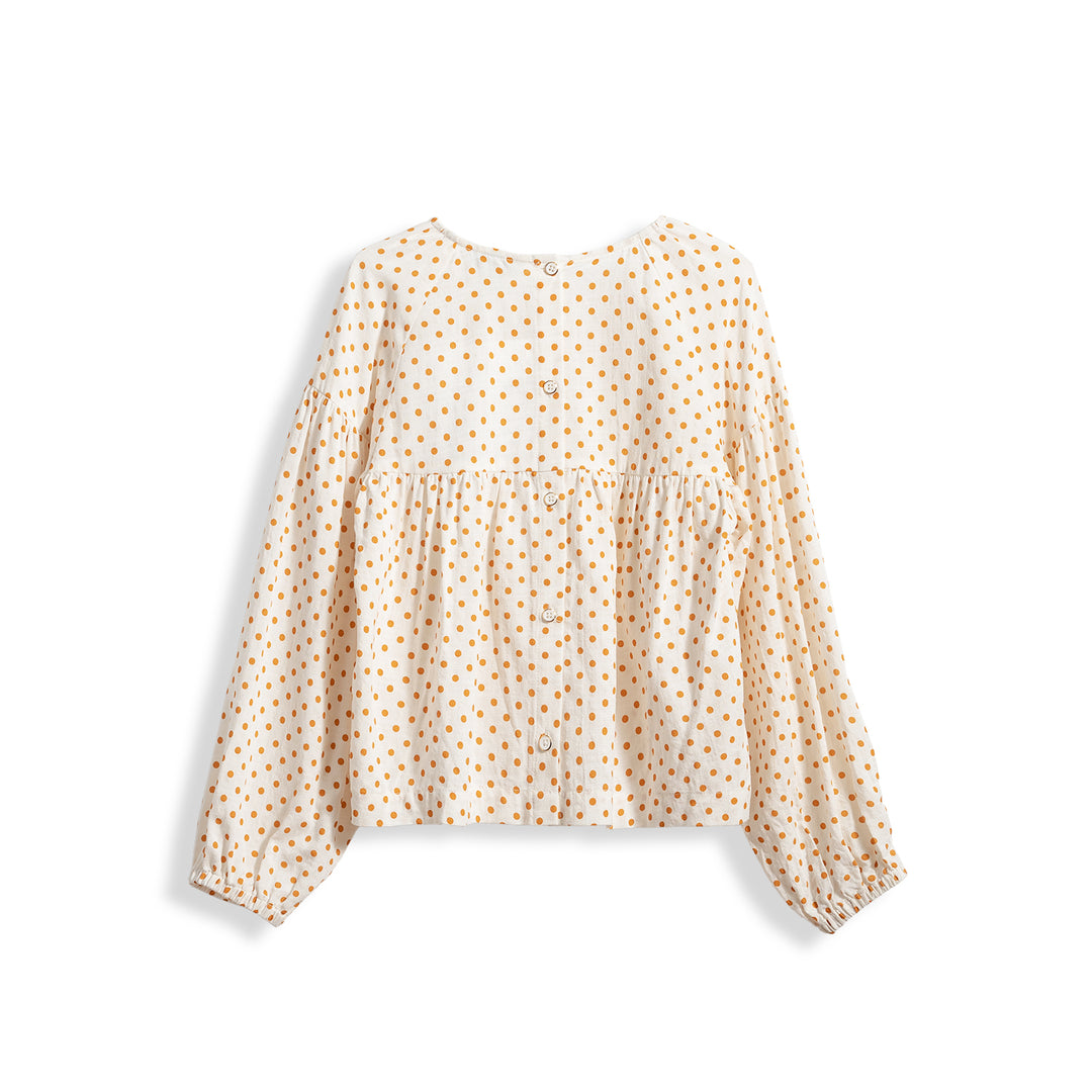 Poney Girls Frills Blouse with Dot Prints