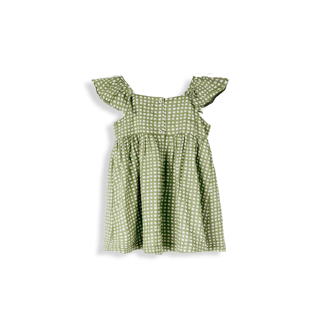 Poney Girls Printed Dress with Back Knot