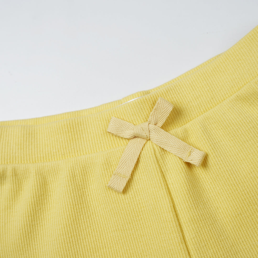 Poney Girls Yellow 2-piece Hoodie & Shorts Set