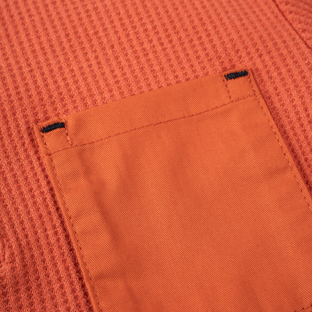 Poney Boys Orange Puff Pocket Short Sleeve Henley