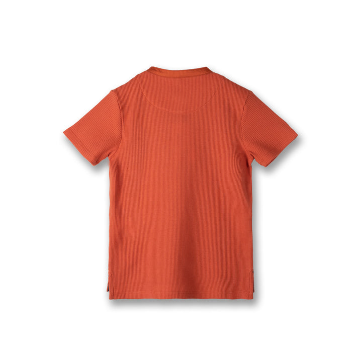 Poney Boys Orange Puff Pocket Short Sleeve Henley