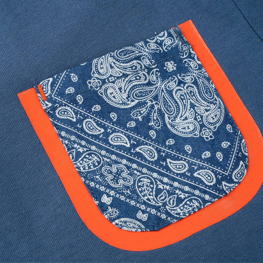Poney Boys Blue Paisley Pocket Short Sleeve Tee