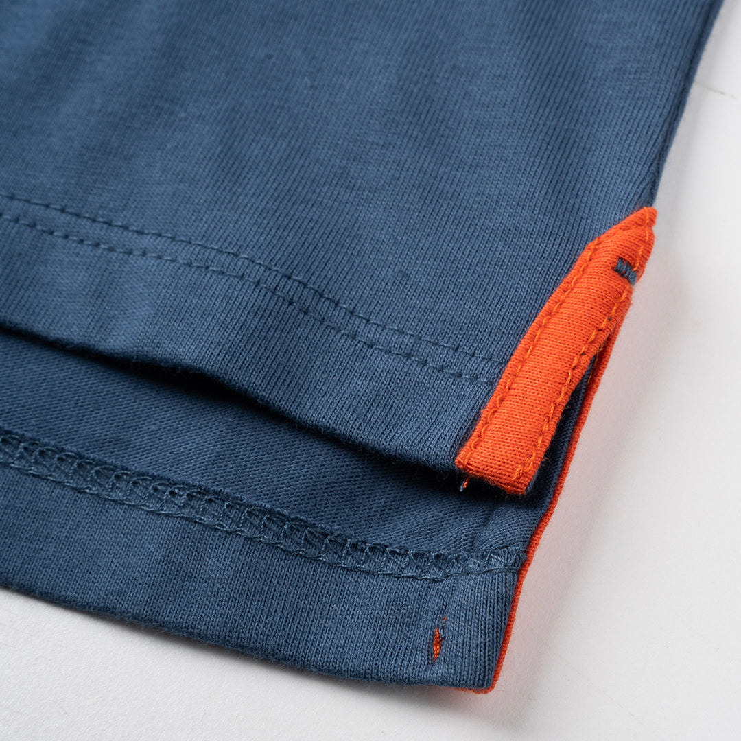 Poney Boys Blue Paisley Pocket Short Sleeve Tee