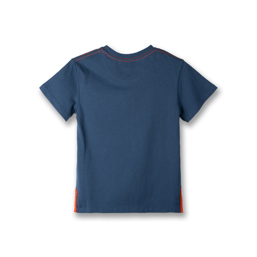 Poney Boys Blue Paisley Pocket Short Sleeve Tee