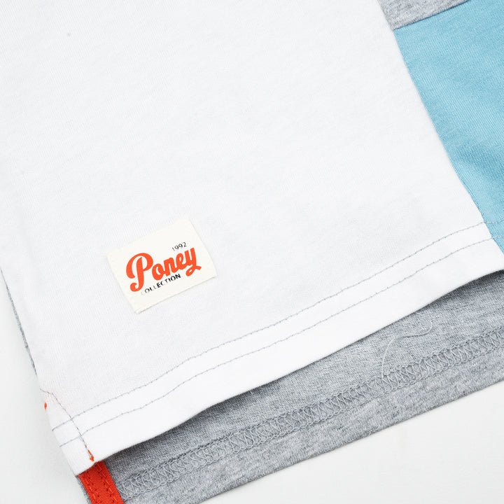 Poney Boys Blue Colour Blocking Short Sleeve Tee