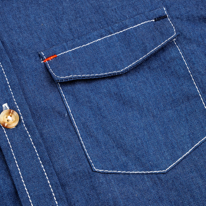 Poney Boys Denim Detachable Hooded Denim Long Sleeve Shirt