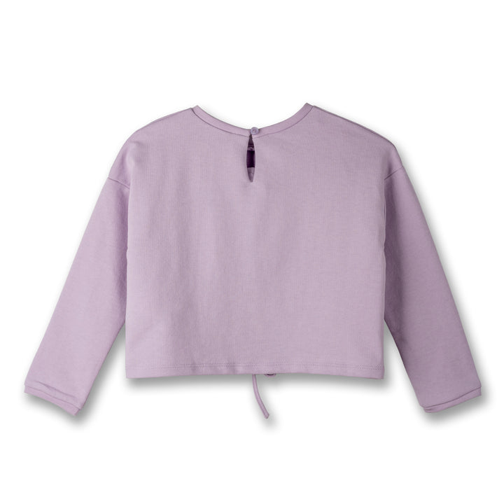 Poney Girls Light Purple Long Sleeve Sweatshirts with Drawstring