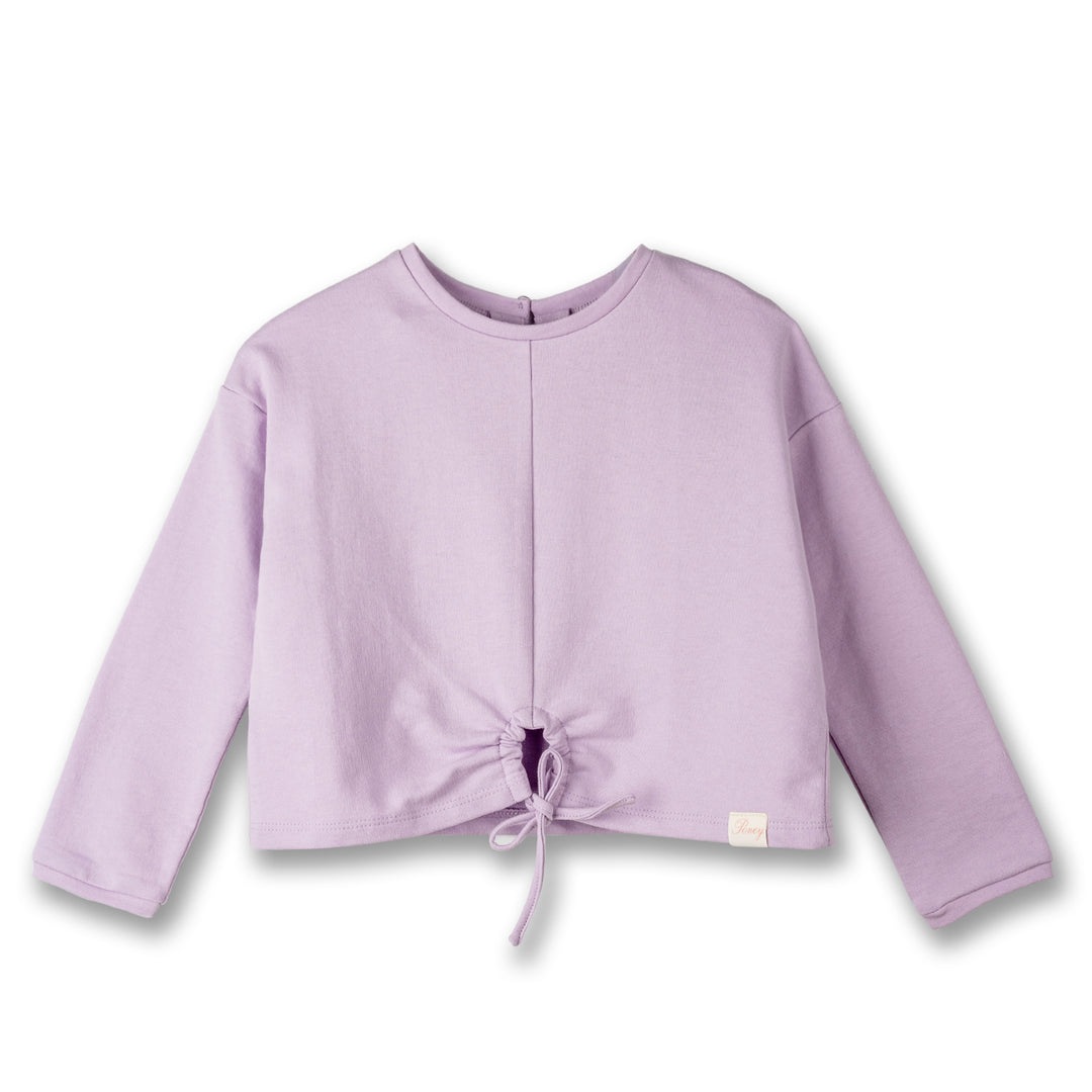 Poney Girls Light Purple Long Sleeve Sweatshirts with Drawstring