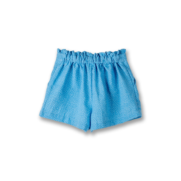 Poney Girls Blue Printed Shorts with Ribbon