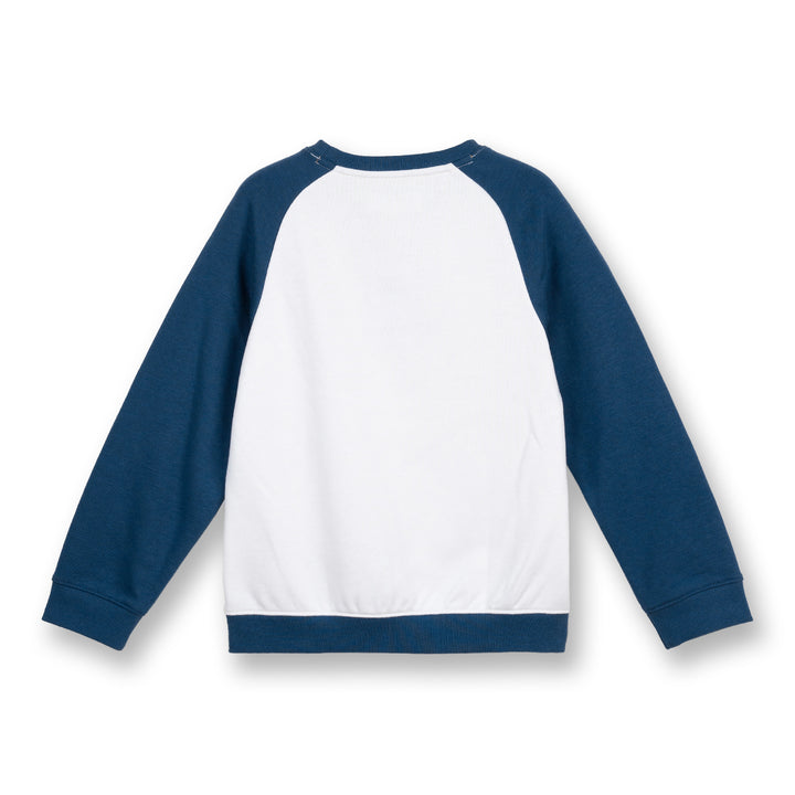 Poney Boys Blue Colour Blocking Raglan Sweatshirt