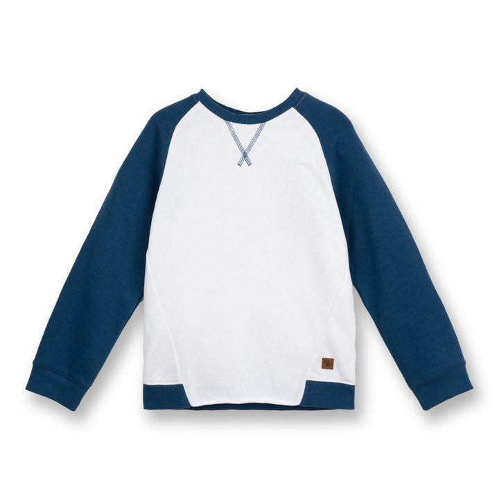 Poney Boys Blue Colour Blocking Raglan Sweatshirt