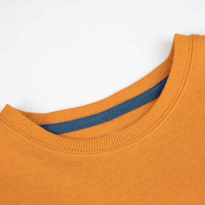 Poney Boys Orange Colour Blocking Round Neck Short Sleeve Tee
