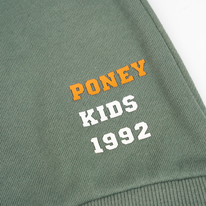 Poney Boys Orange Colour Blocking Round Neck Short Sleeve Tee