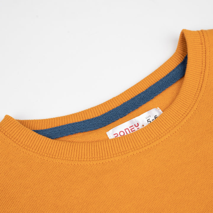 Poney Boys Orange Oversized Round Neck Short Sleeve Tee