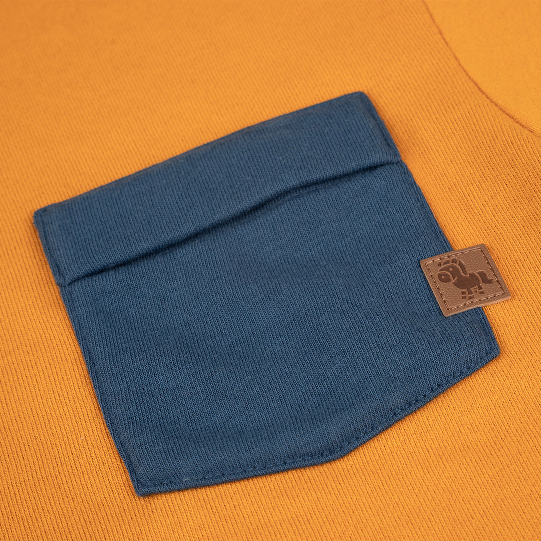 Poney Boys Orange Oversized Round Neck Short Sleeve Tee