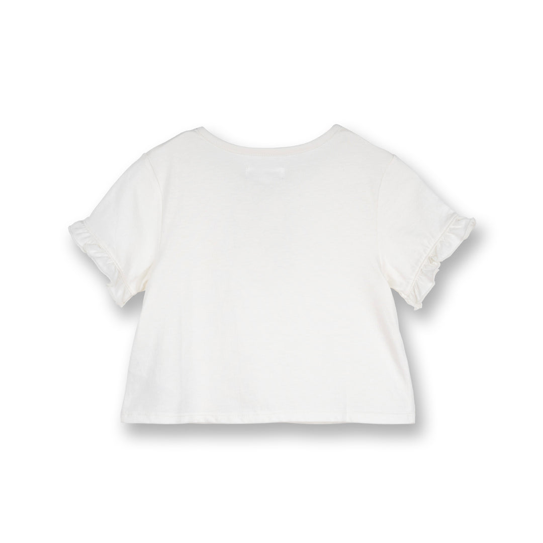 Poney Girls White Plain Short Sleeve Top