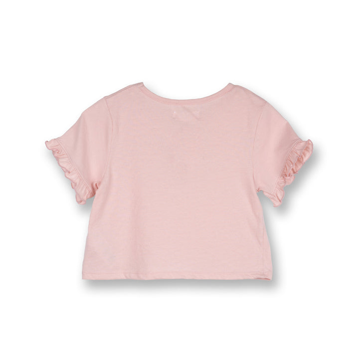 Poney Girls Pink Plain Short Sleeve Top