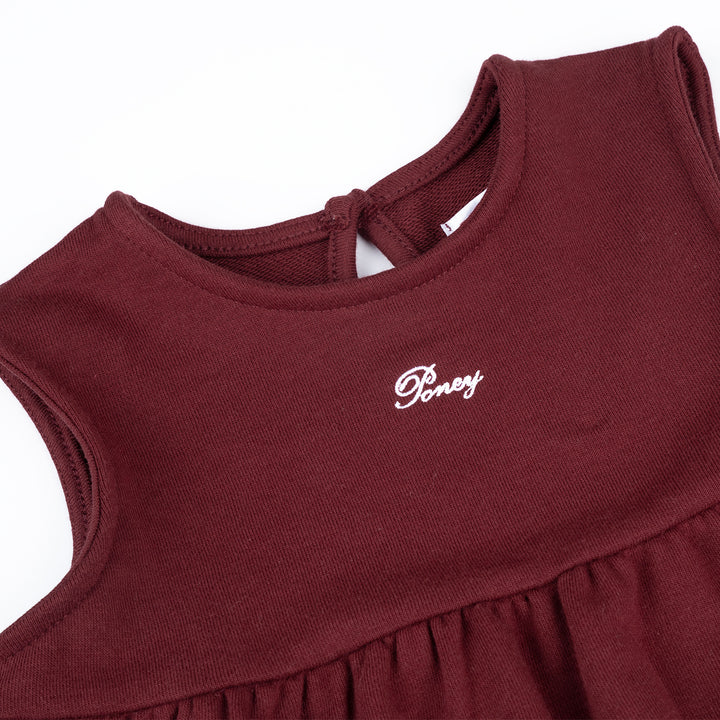 Poney Girls Maroon Sleeveless Dress