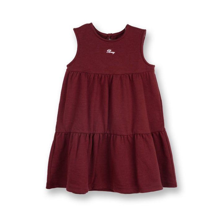 Poney Girls Maroon Sleeveless Dress