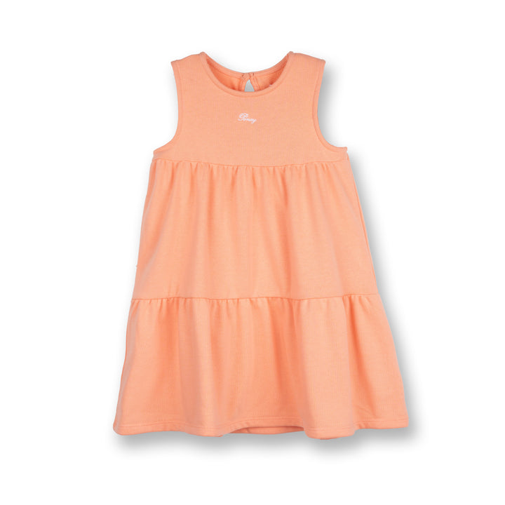 Poney Girls Light Orange Sleeveless Dress