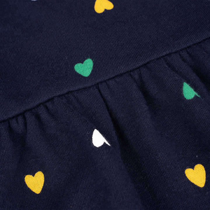 Poney Girls Navy Sleeveless Printed Dress