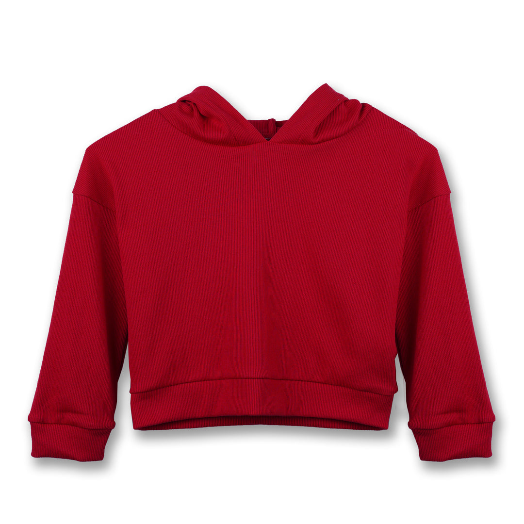Poney Girls Red 2-piece Hoodie & Shorts Set