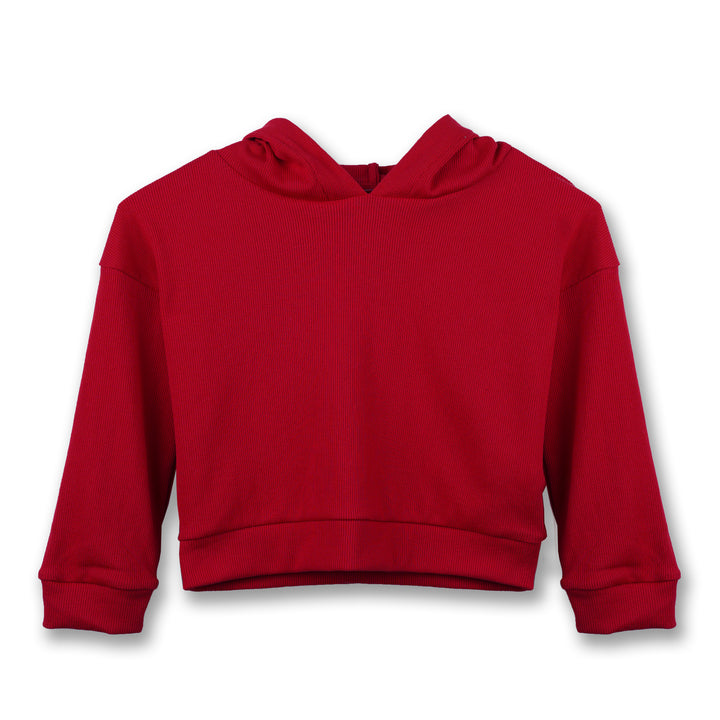 Poney Girls Red 2-piece Hoodie & Shorts Set