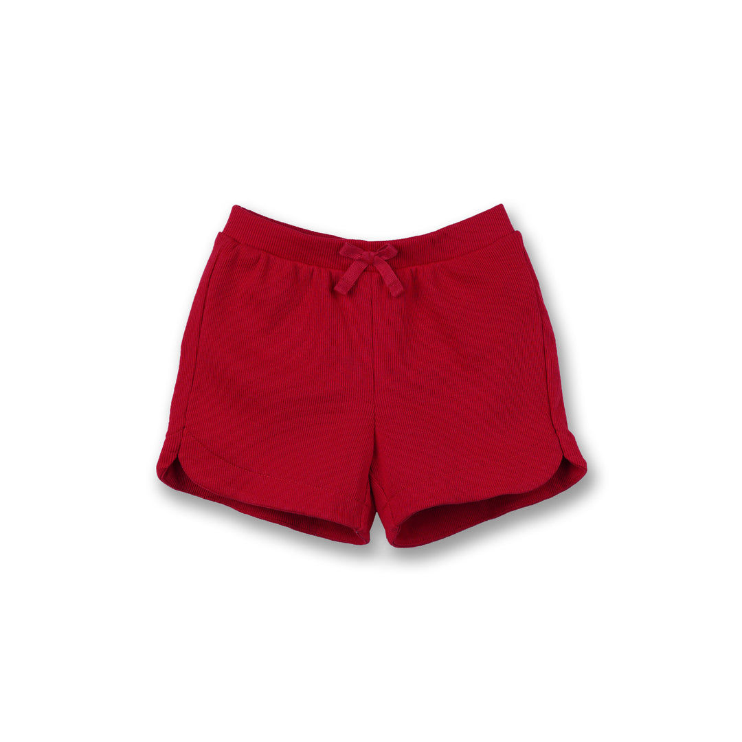 Poney Girls Red 2-piece Hoodie & Shorts Set