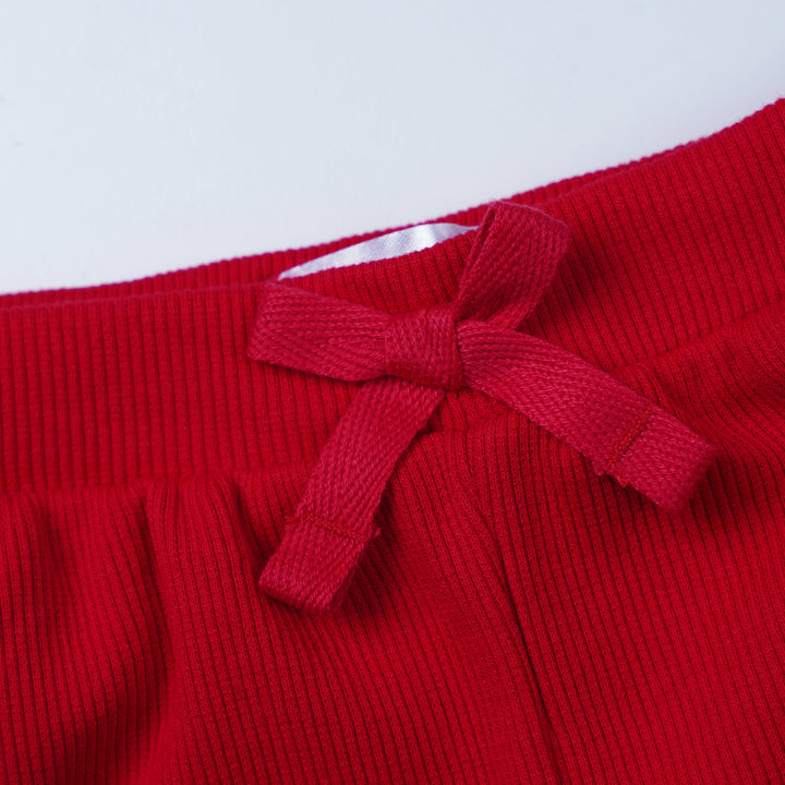 Poney Girls Red 2-piece Hoodie & Shorts Set