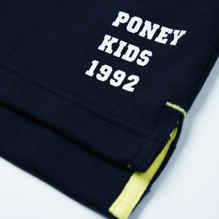Poney Boys Navy Blocking Colour Oversized Tee