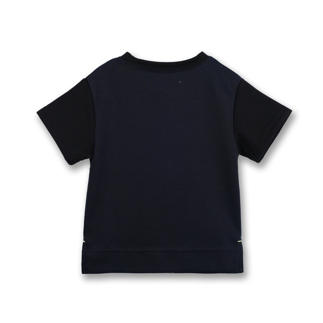 Poney Boys Navy Blocking Colour Oversized Tee