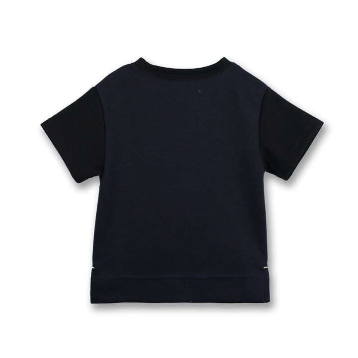 Poney Boys Navy Blocking Colour Oversized Tee