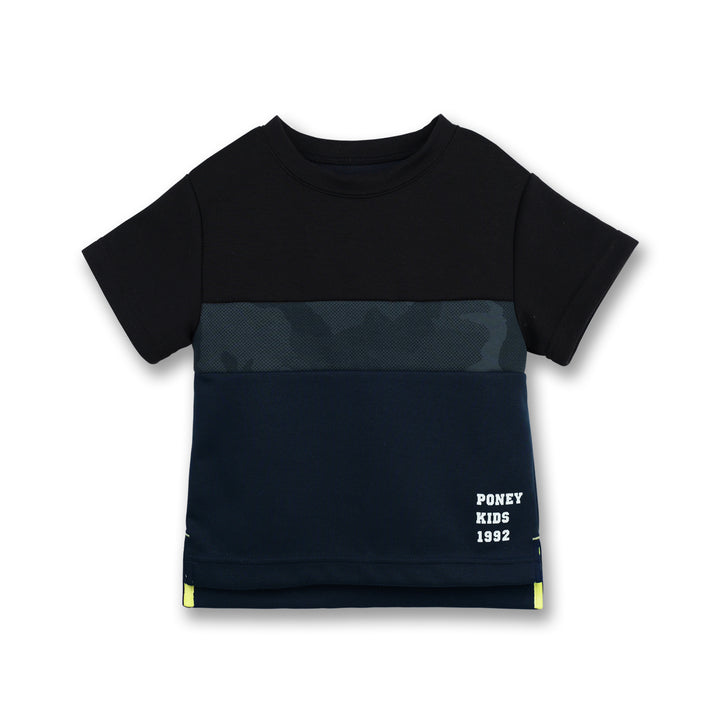 Poney Boys Navy Blocking Colour Oversized Tee
