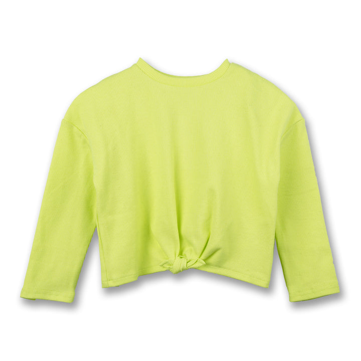 Poney Girls Lime Long Sleeves Ribbed Sweatshirt