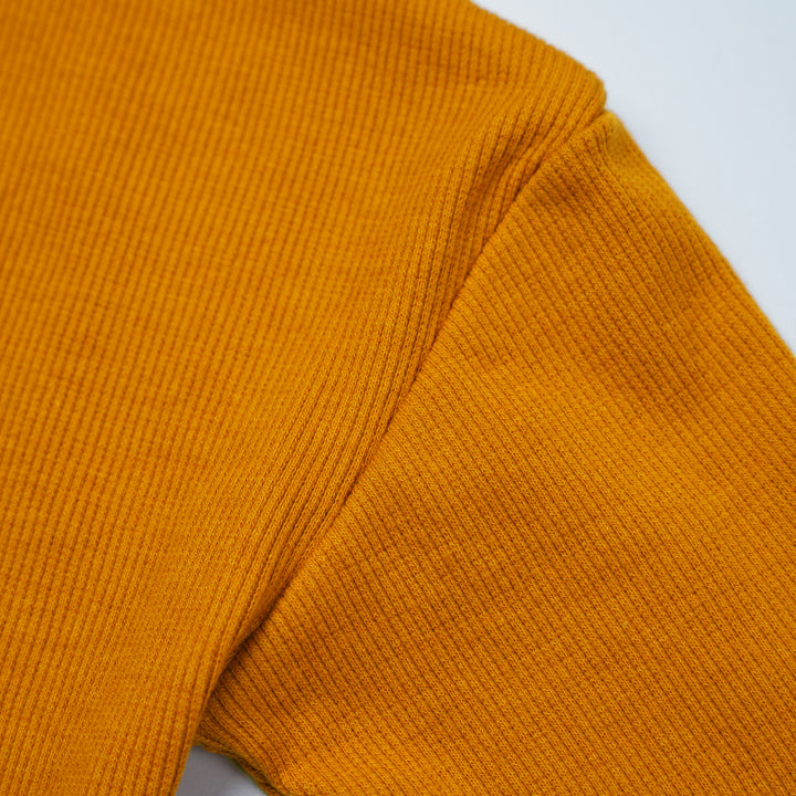Poney Girls Mustard Long Sleeves Ribbed Sweatshirt