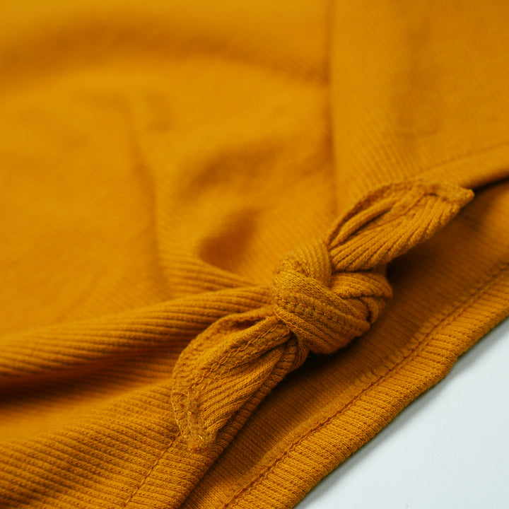 Poney Girls Mustard Long Sleeves Ribbed Sweatshirt