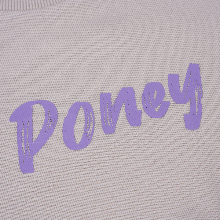Poney Girls Khaki Cropped Sweatshirt