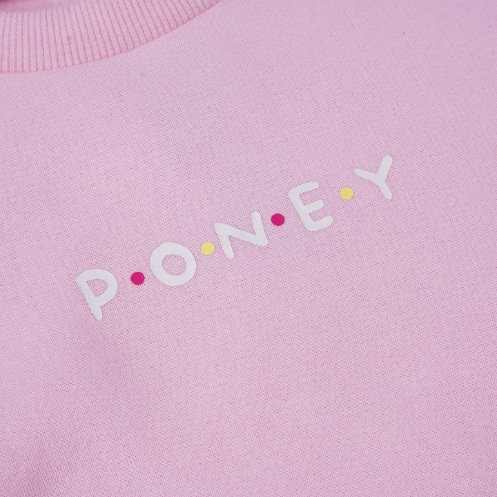 Poney Girls Pink Printed Sweatshirt