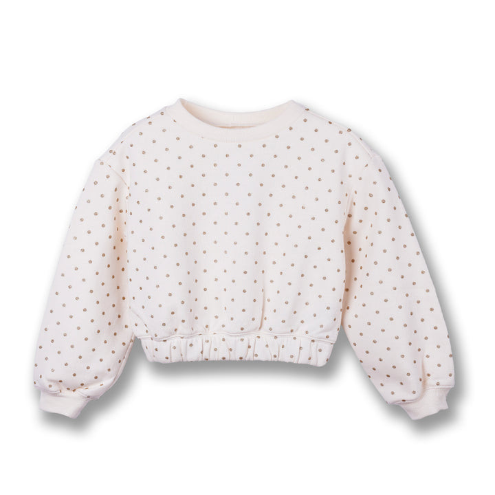 Poney Girls Cream Printed Sweatshirt