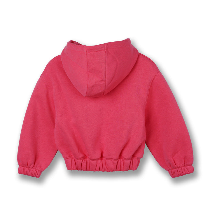 Poney Girls Fuchsia Cropped Hooded Sweatshirt