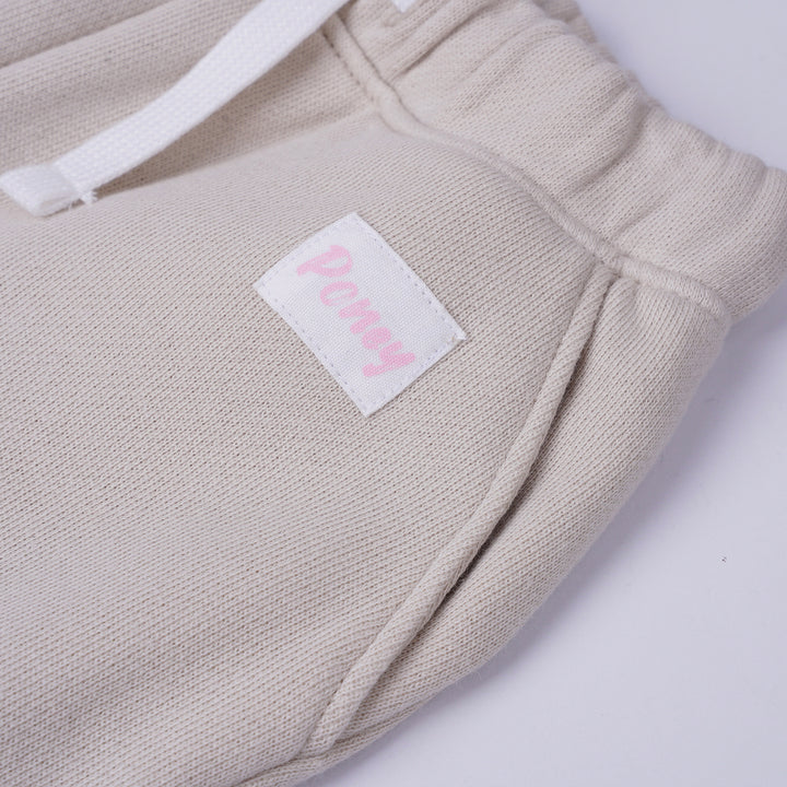 Poney Girls Khaki Jogger Pants with Drawstrings