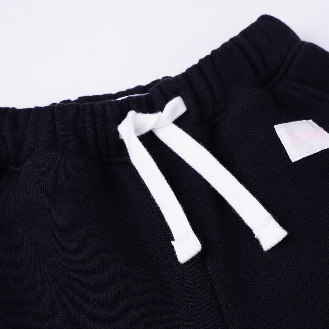 Poney Girls Black Jogger Pants with Drawstring