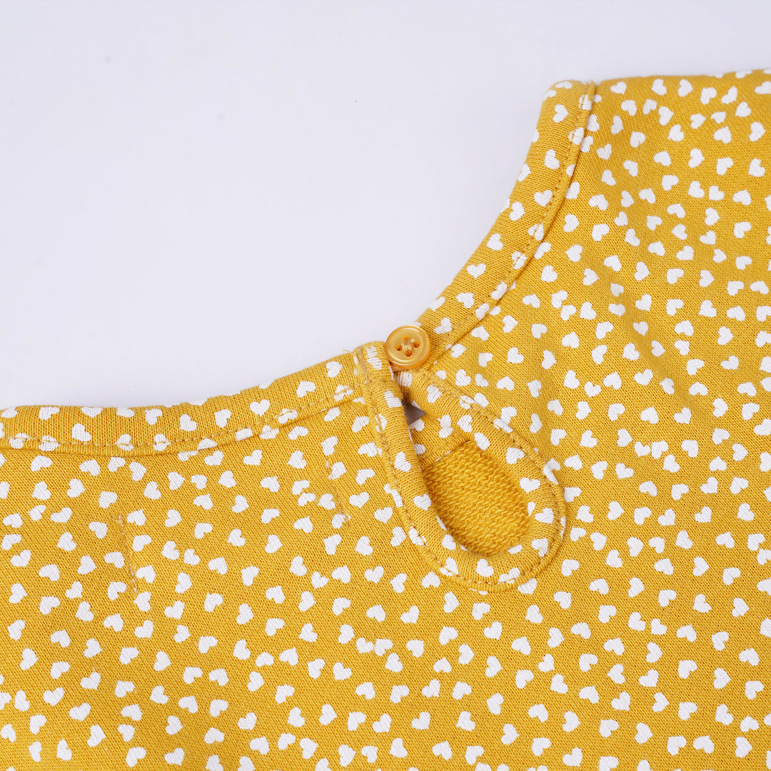 Poney Girls Yellow Oversized Cropped Short Sleeve Tee