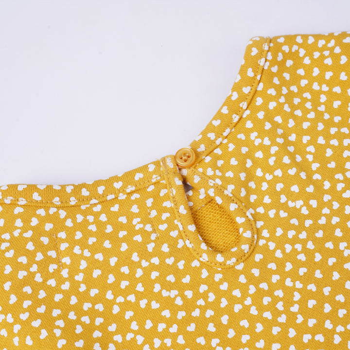 Poney Girls Yellow Oversized Cropped Short Sleeve Tee