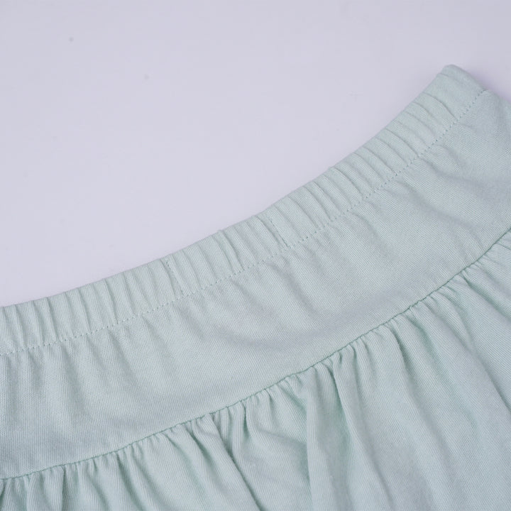 Poney Girls Green Ruffled Short Skirt