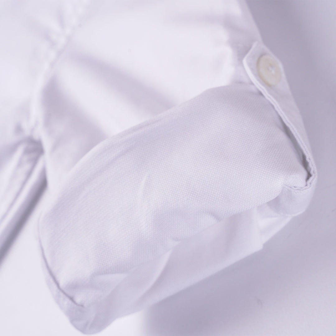 Poney Boys White Oxford Long Sleeve Shirt with Bow Tie
