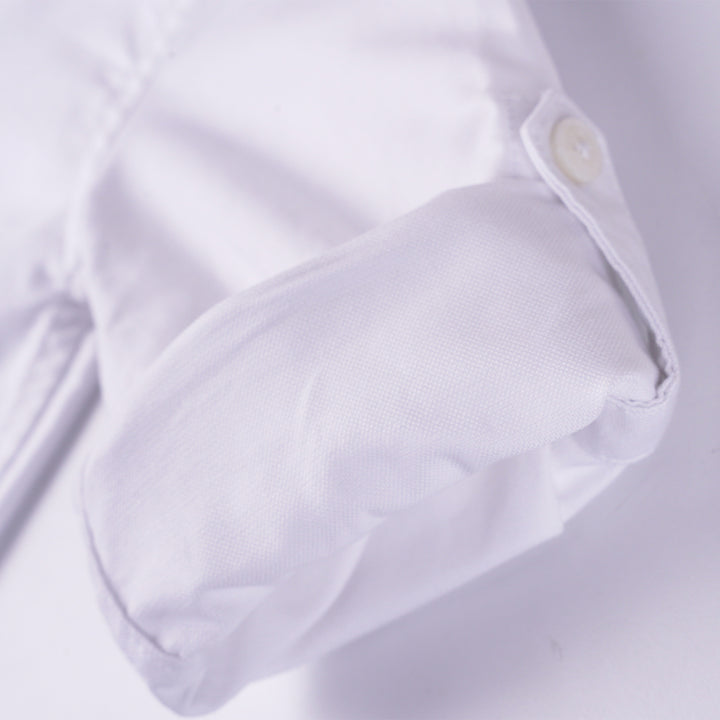 Poney Boys White Oxford Long Sleeve Shirt with Bow Tie