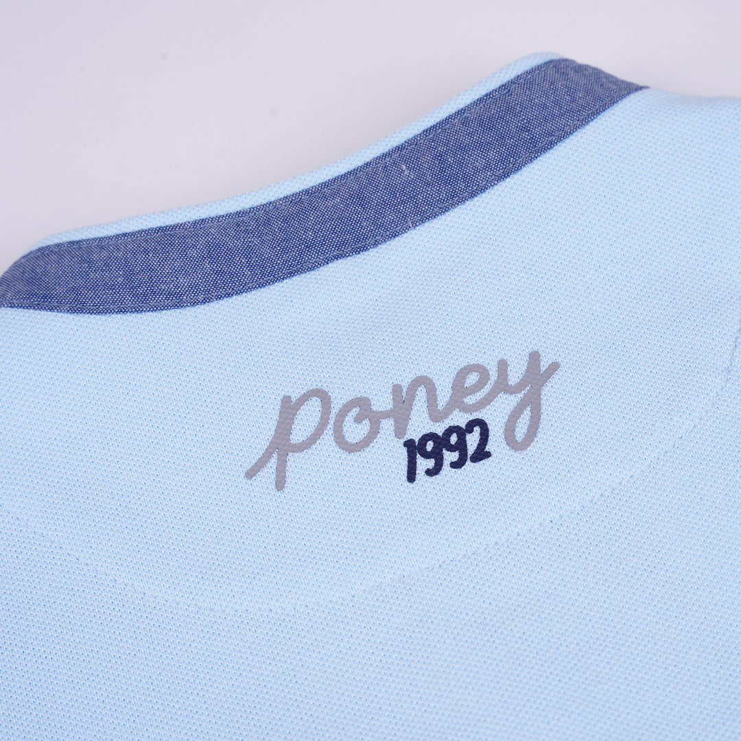 Poney Boys Blue Henley Collar Short Sleeve Tee