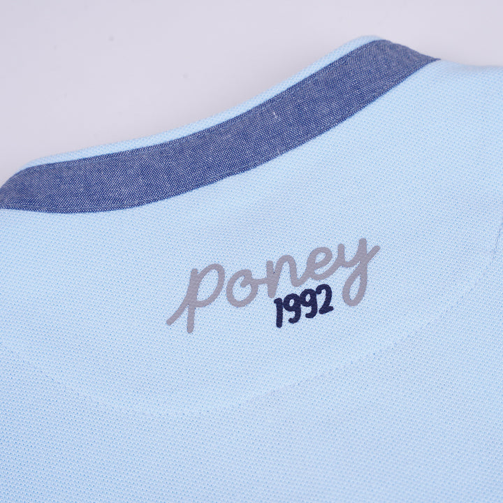 Poney Boys Blue Henley Collar Short Sleeve Tee